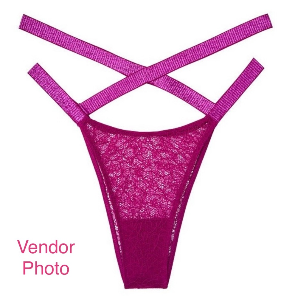 Victoria’s Secret Very Sexy Shine Strappy Brazilian Panty (Pink Purple, XL)